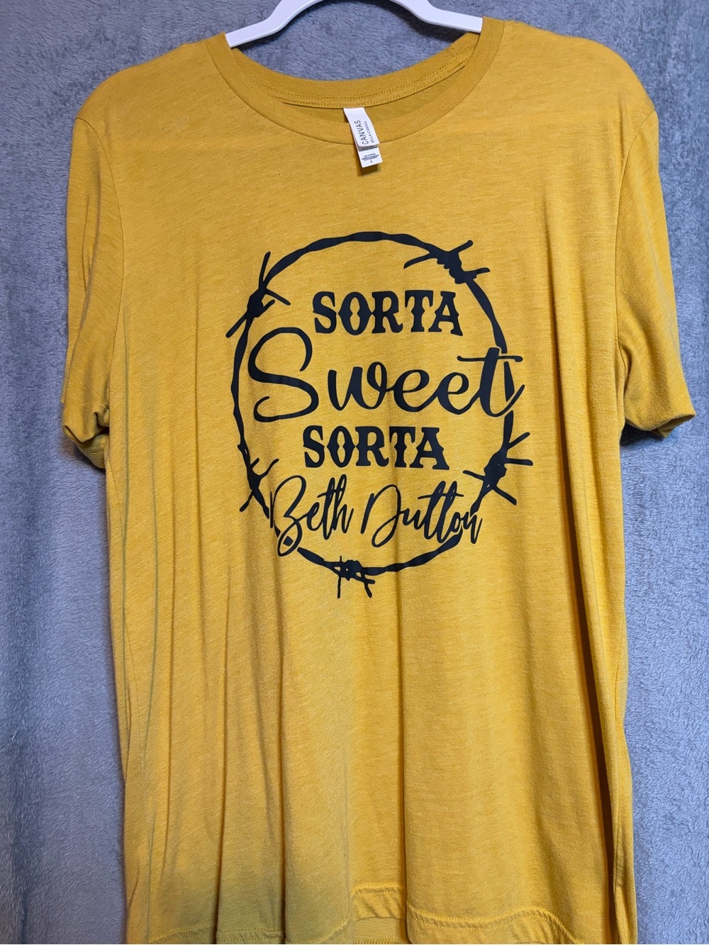 Bella Canvas Mustard Yellow Tee with Branded Neck Tag